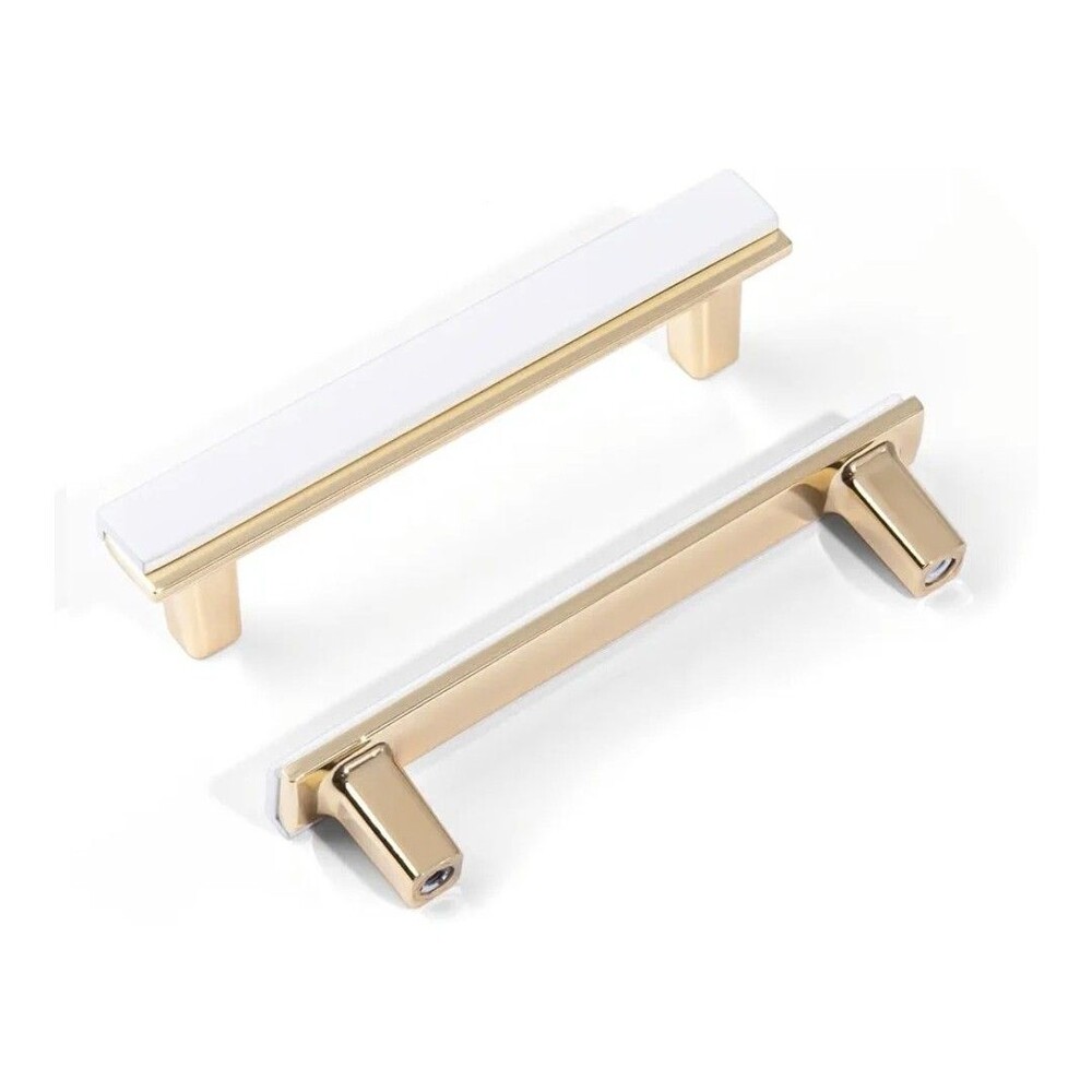 Pack of 15 -White & Gold Cabinet Pulls 2 Tone Cabinet Handles Cupboard 7.5"